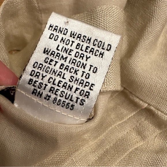 Serenade Linen Blend Beaded Midi Dress Beige Neutral Boho Sleeveless Size M - Picture 8 of 8